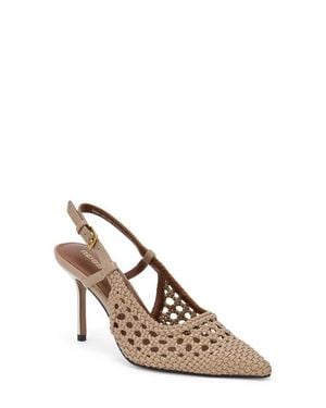 Reiss Lena Slingback Pointed Cap Toe Pump - Gray