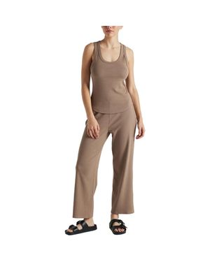 Losano Serene Rib Relaxed Pant - Natural