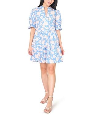 Gibsonlook Puff Sleeve Dress - Blue