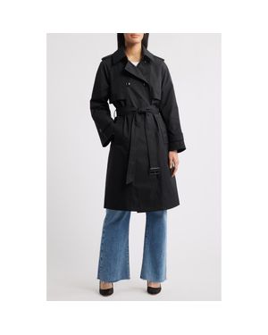 BCBGMAXAZRIA Women's Belted Coat Black Size X-Small