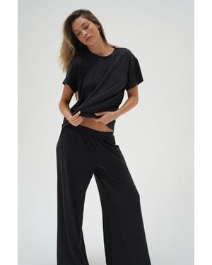 LNA Ava Oversized Spandex Jersey Tee - Blue
