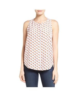 Halogen® Halogen Button Front Print Tank - Red