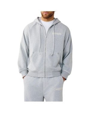 TRUE RELIGION Super T Boxy Zip-Up Hoodie - Blue