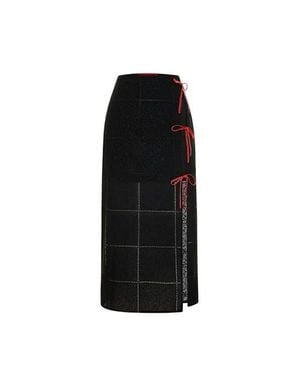 Pcfg The Broderie Anglaise Edit Embroidered Slit Maxi Skirt - Black