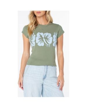 Roxy Flower Block '90S Graphic Baby Tee - Green