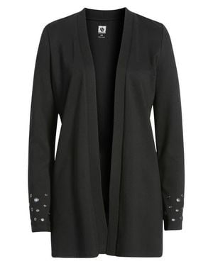 Anne Klein Grommet Detail Open Cardigan - Black