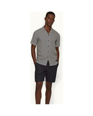 Orlebar Brown Cornell Linen Easy Tailored Fit Washed Linen Shorts - Gray