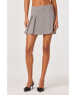 Astr Pleated Houndstooth Wrap Miniskirt - Multicolor