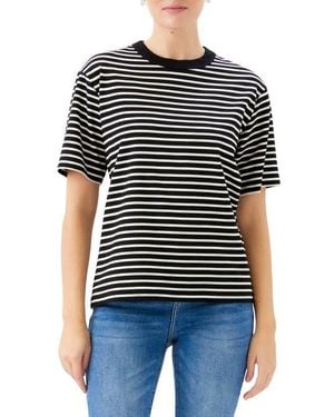 Karen Kane Stripe T-Shirt - Black