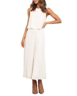 Petal & Pup Sleeveless Popover Wide Leg Jumpsuit - White