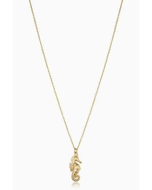 Oradina 14K Seahorse Pendant Necklace - Metallic