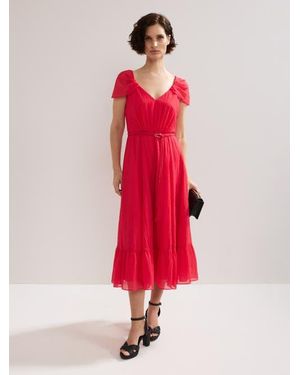 Phase Eight Jen Gathered V-Neck Midi Dress