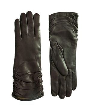 Paula Rowan Meggan Silk Lined Leather Gloves - Black
