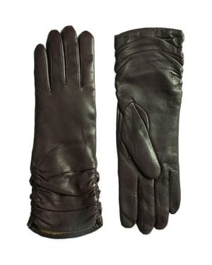 Paula Rowan Meggan Silk Lined Leather Gloves - Black