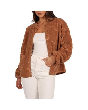 Petal & Pup Lasky Flower Pattern Fleece Jacket - Brown