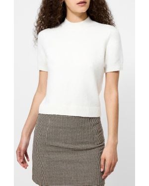 French Connection Vhari Short Sleeve Crop Sweater - White