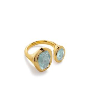 Monica Vinader Odyssey Aquamarine Open Ring - Blue