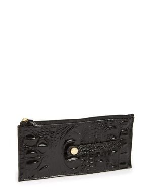 Brahmin Melbourne Croc Embossed Leather Card Wallet - Gray