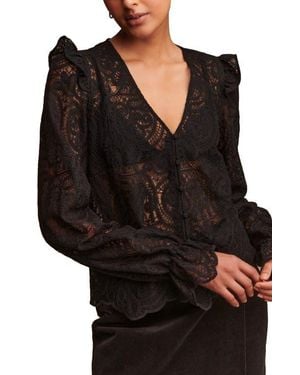 Next Long Sleeve Lace Top - Black