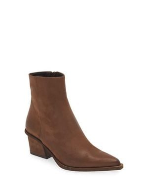 Cordani Braydie Block Heel Leather Bootie - Brown