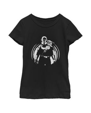 Star Wars: The Mandalorian Girls' And Sketch T-Shirt - Black