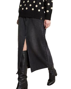 Ottod'Ame Long Denim Skirt - Black
