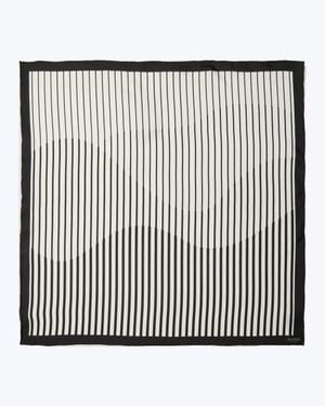 Knottery & Co Pinstripe Silk Bandana - Black