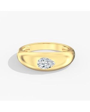 Everlee Pear Domed Lab Diamond Ring - Metallic