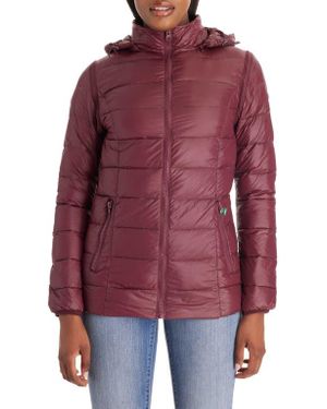 Modern Eternity Lightweight Puffer Convertible 3-In-1 Maternity Jacket - Red
