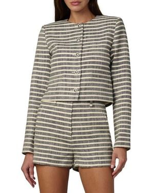 Joe's Jeans The Talia Stripe Crop Jacket - Gray