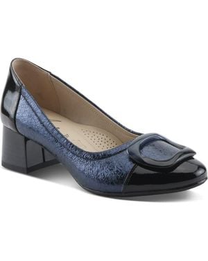 AZURA BY SPRING STEP Babysteps Two-Tone Cap Toe Pump - Blue