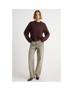 MODERN CITIZEN Sonya Textured Organic Cotton Sweater - Brown