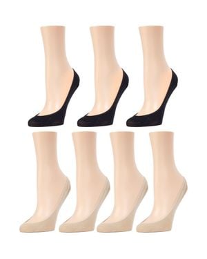 Memoi 7-Pack Microliner No-Show Socks - Blue