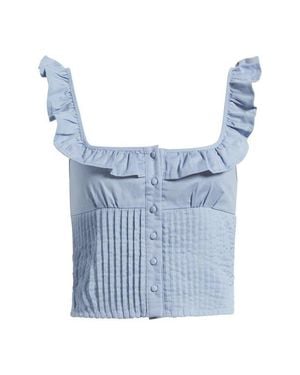 Petal & Pup Dervla Pintuck Ruffle Tank - Blue