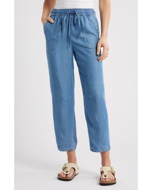 Caslon Ankle Drawstring Utility Pants - Blue