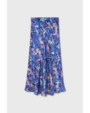 SILK LAUNDRY Long Bias Cut Skirt - Blue