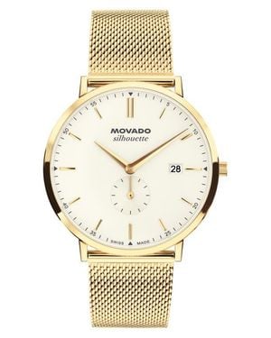 Movado Heritage Silhouette Mesh Strap Watch, 40Mm - Metallic