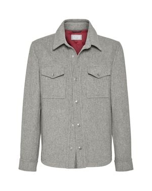Brunello Cucinelli Shirt-Style Outerwear Jacket - Gray