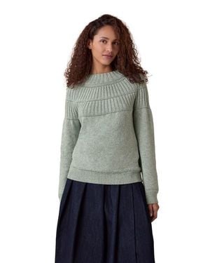 Celtic & Co. Rib Stitch Yoke Oversized Sweater - Gray