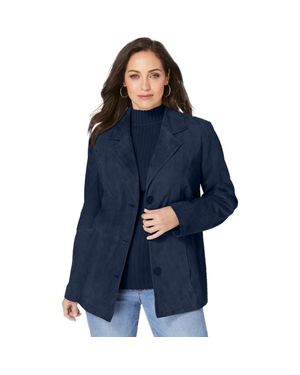 Jessica London Suede Blazer - Blue