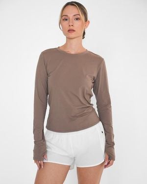 Rebody Active Raya Mid Length Compression Nylon Long Sleeve Top - Multicolor