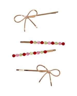 Kitsch 4-Pack Rhinestone & Bow Bobby Pins (Limited Edition) - White