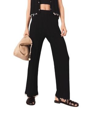 Maje Jeweled Knit Pants - Black