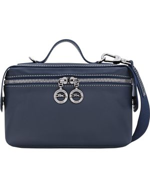 Longchamp Le Pliage Xtra Worker Leather Toolkit Train Case - Blue