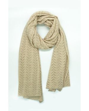 Portolano Cashmere Openwork Wrap - White