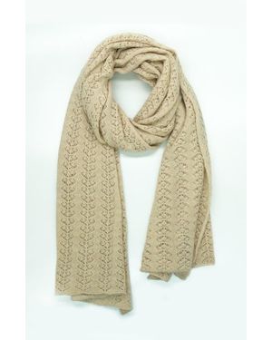 Portolano Cashmere Openwork Wrap - White