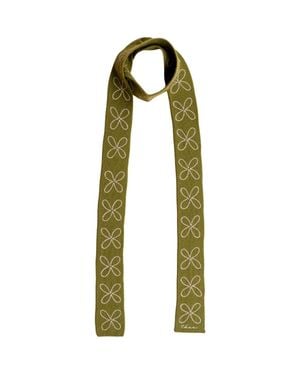 TBCo Merino Wool Flora Skinny Scarf - Green