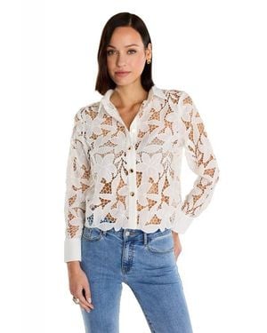 The Noli Shop Mina Lace Blouse - Natural