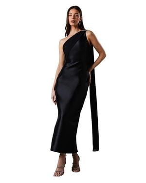 Coast One Shoulder Twill Gown - Black