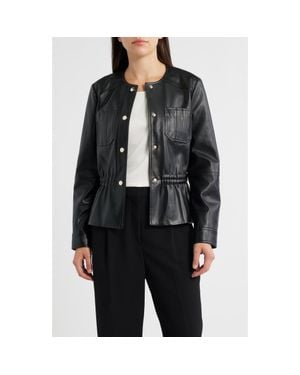 Tahari The Aliza Faux Leather Jacket - Black